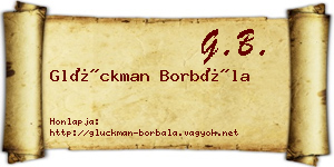 Glückman Borbála névjegykártya