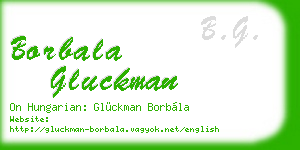 borbala gluckman business card